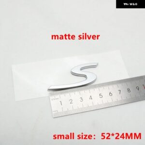 2サイズ 52*22MM 82*38MM リアリッド トランク ブーツ Sエンブレム ロゴ カーバッジ デコレーション ネームプレート ステッカー - 52X24mm silver