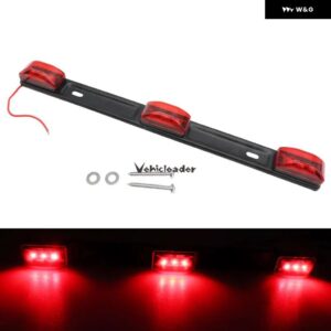 12V 赤色 LED ブレーキライト クリアランス ID バー マーカーライト 9 LED 汎用 ピックアップ トラック トレーラー RV 密閉型ランプ 防水 - Red