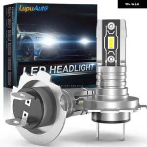 12V H7 LED 電球 1:1 ミニサイズ キセノン ホワイト ヘッドライト 電球 ファンレス ワイヤレス H7 車用LEDランプ 明 プラグアンドプレイ 16000LM 6000K - 6000K White