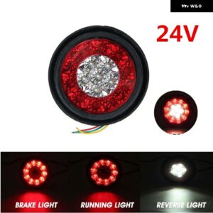 1/2個 12V/24V 丸型 LED テールライト トラック ブレーキ ストップライト ターンバックシグナル トレーラー LED リア テールライト 車用ウィンカーライト - 1pc 24V Red White