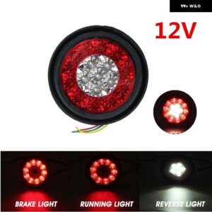 1/2個 12V/24V 丸型 LED テールライト トラック ブレーキ ストップライト ターンバックシグナル トレーラー LED リア テールライト 車用ウィンカーライト - 1pc 12V Red White