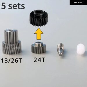 24T 13/26T ホンダ オデッセイ アコード シビック シティ CR-V リッジライン ジャズ サイドウイング ビューミラー フォールド アクチュエーター ギア 金属 - 5 sets gear assembly