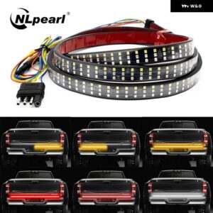 12V 48/60インチ 車用ブレーキウィンカー ハザード信号 フレキシブルLEDストリップ リアテール ランニングバック ダブルフラッシュライト レッド - 48inch