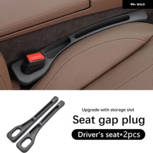 2PCS カーシート隙間 収納 漏れ防止 シーリングストリップ メルセデスベンツ CLA 2013 2014-2024 車内アクセサリー - black