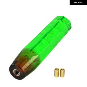 20CM シフト ノブ アクリル クリア バブル ギア シフター 車カスタム 汎用 マニュアル オートマチック シフト ノブ アダプター 付き - green brown
