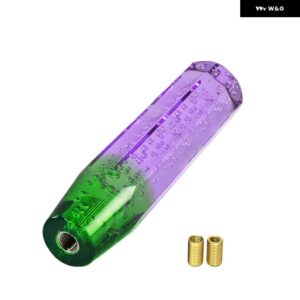 20CM シフト ノブ アクリル クリア バブル ギア シフター 車カスタム 汎用 マニュアル オートマチック シフト ノブ アダプター 付き - purple green