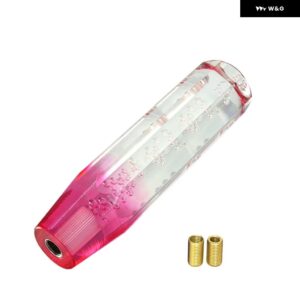 20CM シフト ノブ アクリル クリア バブル ギア シフター 車カスタム 汎用 マニュアル オートマチック シフト ノブ アダプター 付き - transparent red