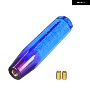 20CM シフト ノブ アクリル クリア バブル ギア シフター 車カスタム 汎用 マニュアル オートマチック シフト ノブ アダプター 付き - blue purple