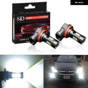 2個 1200LM H11 H8 LED 車用ライト LED 電球 9005 HB3 9006 HB4 ホワイト デイタイム ランニングライト DRL フォグランプ 6000K 12V ドライビングランプ