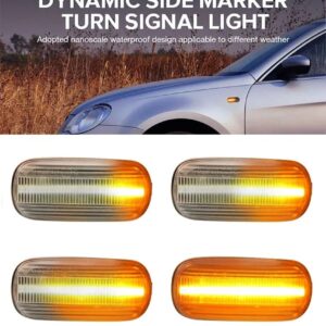 2X LED ダイナミックサイドマーカーウィンカーライトシーケンシャル ウインカーランプ EMARK アウディ A3 S3 8P A4 S4 RS4 B6 B6 B8 A6 S6 RS6 C5 C7 - White Dynamic