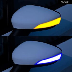 2個 ダイナミックウィンカー LED サイドミラー インジケーター ブリンカー リピーターライト フォード フィエスタ MK7 2008-2017 フォード B-MAX 12-17 - Blue-Yellow