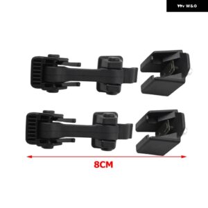 2X 車用 ボンネット エンジン カバー ロックキャッチ ジープ ラングラー 2007-2018 ABS ブラック フードロック 車用フードロック 55395653AF - 8CM