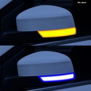 2PCS ダイナミックウィンカー LED サイドミラー インジケーター ブリンカー リピーターライト フォード フォーカス 2 MK2 フォーカス 3 MK3 モンデオ MK4 EU - Blue-Yellow