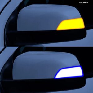 2X LED 流れるバックミラー インジケーター ウィンカーライト ルノー メガーヌ 3 MK3 III RS 2008-2016 ラグナ III X91 フルエンス - Blue-Yellow