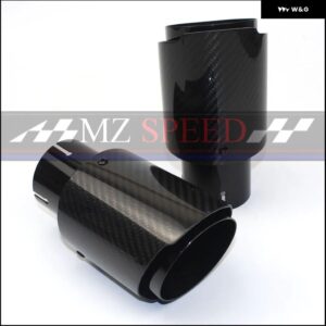 1PC S カー スタイリング 汎用 光沢ブラック ステンレス カーバックエキゾースト パイプ マフラー マニホールド エキゾーストチップ - 51mm-76mm