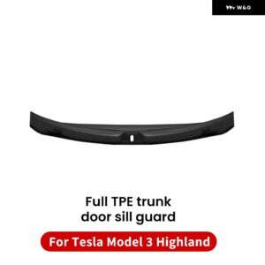 テスラ 新型モデル3 ハイランド 2024 トランク プロテクター ガード TPE 傷防止マット リアカーゴスレッショルドカバー シルプロテクションリッド - door sill guard