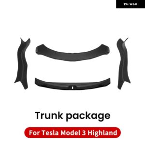 テスラ 新型モデル3 ハイランド 2024 トランク プロテクター ガード TPE 傷防止マット リアカーゴスレッショルドカバー シルプロテクションリッド - 4 PCS