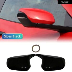 シボレー コルベット C8 Z51 Z06 2020-2023 車用 バックミラー サイドミラー カバー ウィングキャップ ステッカー 外装 ドア リアビューケース トリム - Gloss Black