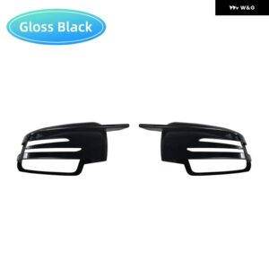 サイドリアビューミラー キャップ メルセデス ベンツ W176 W246 W204 W212 W221 C117 X204 X156 ミラー カバー シェル蓋 車アクセサリー - Bright Black