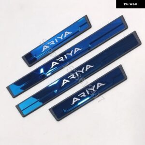 日産 アリア 2022 2023~2025 ステンレス クローム ドアシルキックプレートガード ペダル パッド プロテクター スタイリング 2022~2025 - Blue