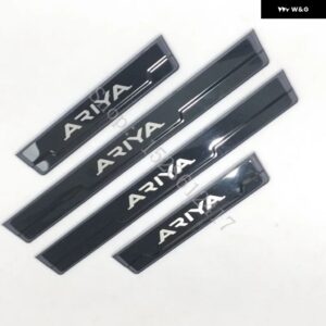 日産 アリア 2022 2023~2025 ステンレス クローム ドアシルキックプレートガード ペダル パッド プロテクター スタイリング 2022~2025 - black