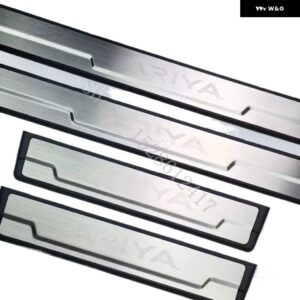 日産 アリア 2022 2023~2025 ステンレス クローム ドアシルキックプレートガード ペダル パッド プロテクター スタイリング 2022~2025 - Silver