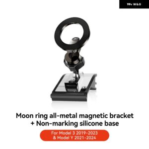 テスラ モデル3 Y ハイランド ジュニパー 2021-2025 マグネット式車載電話 ホルダー 車載マグネット式電話 ホルダー ムーンリング メタルカー マウント - Model 3 Y