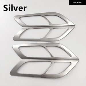 プジョー 508 2011-2017 内装 ドアハンドル カバー トリム インテリア ドアウィンドウリフトスイッチカバー カーアクセサリー 4個 - Silver 4pcs