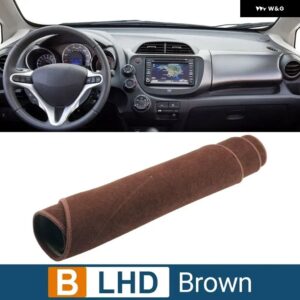 ホンダ ジャズ MK2 2008 - 13 GE6 GE7 GE8 GE9 車用 ダッシュボード カバー サンシェード 滑り止めマット パッド アクセサリー - B LHD Brown