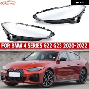 BMW 4シリーズ G22 G23 プラスチック 製 ヘッドライト レンズ シェル 車フロント ヘッドランプ レンズ カバー シェル BMW 4シリーズ G22 G23 2021-2022 - 1 Pair