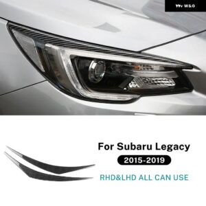 LHD RHD リアルソフトカーボン ステッカー スバル レガシィ アウトバック 2015 - 19 車用 ヘッドライト アイブロウ ストリップ トリム - Black Carbon