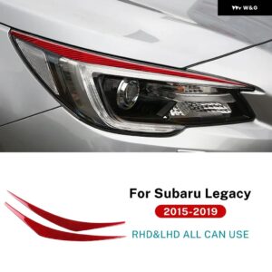 LHD RHD リアルソフトカーボン ステッカー スバル レガシィ アウトバック 2015 - 19 車用 ヘッドライト アイブロウ ストリップ トリム - Red carbon