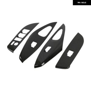 トヨタ カローラ E210 2019 - 24 ハイブリッドアクセサリー 車ドア ウィンドウ ガラス リフト スイッチ ボタン カバー - carbon fiber