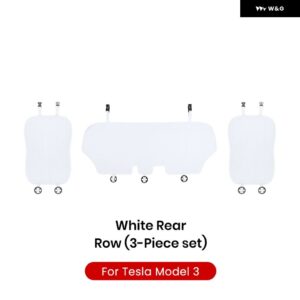 テスラ モデル3Y ハイランド ジュニパー 2021-2025 シートカバー 新型アイスシュレッド クッション 通気性 防汗 四季対応シートカバー - Model 3 White 3PCS