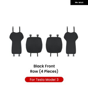 テスラ モデル3Y ハイランド ジュニパー 2021-2025 シートカバー 新型アイスシュレッド クッション 通気性 防汗 四季対応シートカバー - Model 3 Black 4PCS