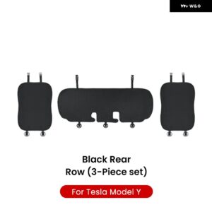 テスラ モデル3Y ハイランド ジュニパー 2021-2025 シートカバー 新型アイスシュレッド クッション 通気性 防汗 四季対応シートカバー - Model Y Black 3PCS