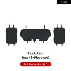 テスラ モデル3Y ハイランド ジュニパー 2021-2025 シートカバー 新型アイスシュレッド クッション 通気性 防汗 四季対応シートカバー - Model 3 Black 3PCS