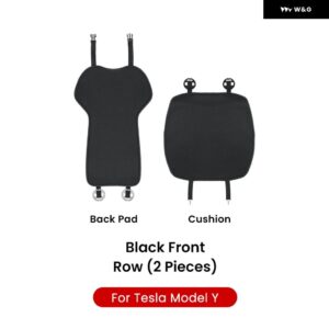 テスラ モデル3Y ハイランド ジュニパー 2021-2025 シートカバー 新型アイスシュレッド クッション 通気性 防汗 四季対応シートカバー - Model Y Black 2PCS