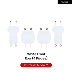 テスラ モデル3Y ハイランド ジュニパー 2021-2025 シートカバー 新型アイスシュレッド クッション 通気性 防汗 四季対応シートカバー - Model Y White 4PCS