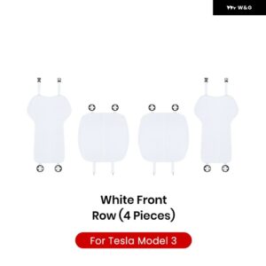 テスラ モデル3Y ハイランド ジュニパー 2021-2025 シートカバー 新型アイスシュレッド クッション 通気性 防汗 四季対応シートカバー - Model 3 White 4PCS