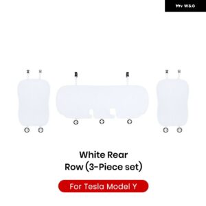 テスラ モデル3Y ハイランド ジュニパー 2021-2025 シートカバー 新型アイスシュレッド クッション 通気性 防汗 四季対応シートカバー - Model Y White 3PCS