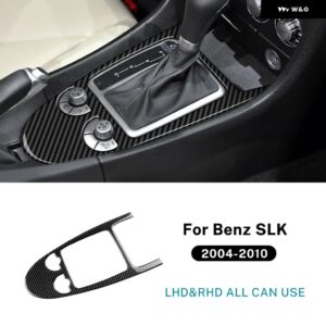 メルセデス ベンツ SLK R171 2004 - 10 車用 セントラ ル コントロール ギア シフト リアルソフトカーボン トリム ステッカー - Black LHD RHD