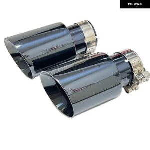 1個CARSアタッチメントマフラー ステンレス チタンブラックテールスロートホーン アウトレット 大径89MM 101MM 114MMサイズ - 51mm-89mm
