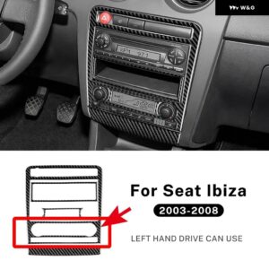 LHD RHD 車用 セントラ ル コントロール AC/CD パネル シート イビサ リアルソフトカーボン ステッカー 2003 - 08 アクセサリー - Type B LHD Black