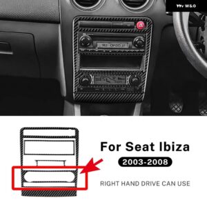 LHD RHD 車用 セントラ ル コントロール AC/CD パネル シート イビサ リアルソフトカーボン ステッカー 2003 - 08 アクセサリー - Type B RHD Black