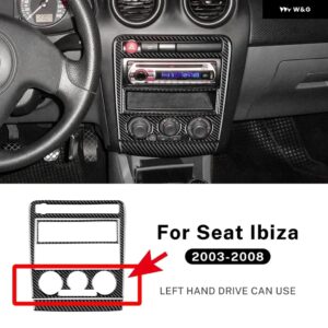 LHD RHD 車用 セントラ ル コントロール AC/CD パネル シート イビサ リアルソフトカーボン ステッカー 2003 - 08 アクセサリー - Type A LHD Black