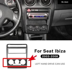 車用 セントラ ル コントロール AC/CD パネル シート イビサ リアルソフトカーボン ステッカー 2003 - 08 LHD RHD アクセサリー - Type A LHD Black
