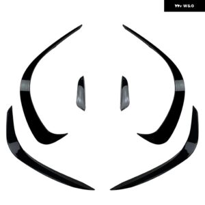 メルセデス ベンツ C クラス W206 2022+ カーアクセサリー フロント バンパー リップ グリル スプリッター スポイラー カナード フォグランプ カバー トリム - one set-black