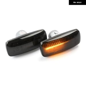 フィアット フリーモント 2011 - 16 スモークダイナミックキャンバス LED サイドマーカー ウィンカー フェンダー ウィンカー リピーター 2個 - Smoked Lens