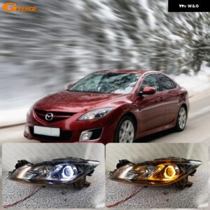 K2 2008 - 12 超高輝度スイッチバックDRLウィンカーコットン六角LEDエンジェルアイハローリング - Only White